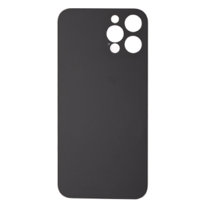 Back Glass Compatible for iPhone 12 Pro Max (Large Camera Hole) (Aftermarket) - Black